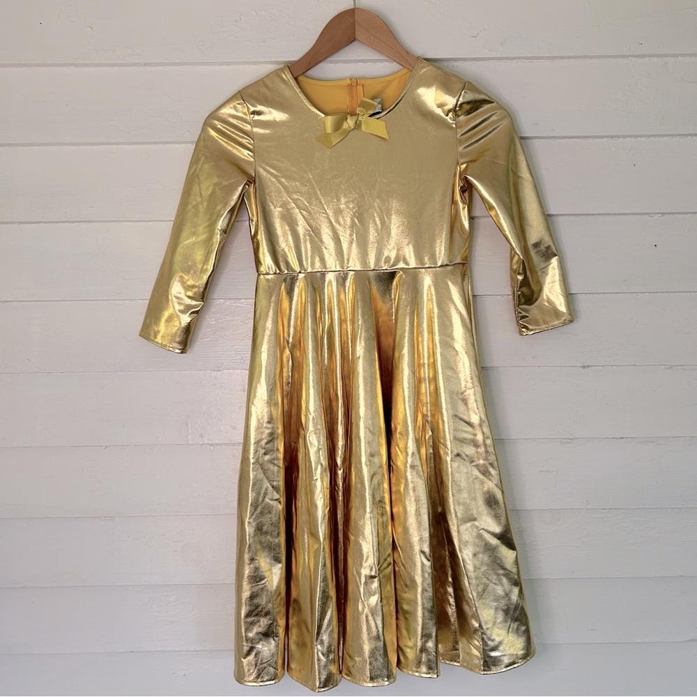 GOLD💫 Skater Dress NWOT Sz 8